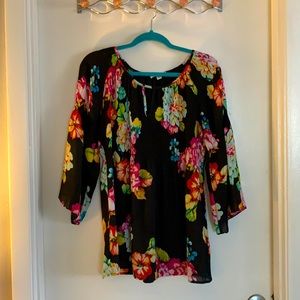 Spense PM sheer multi color blouse.